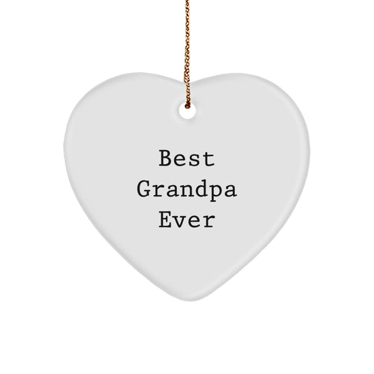 Funny Grandpa Gifts from Family for Best Grandpa Ever Heart Ornament - Image 1