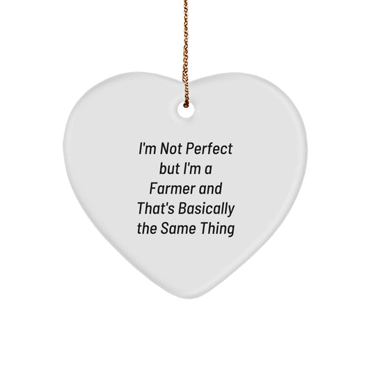 Funny Farmer Gifts from Friends - Heart Ornament for Men - Christmas Unique Gifts for Farmer Family - Image 1