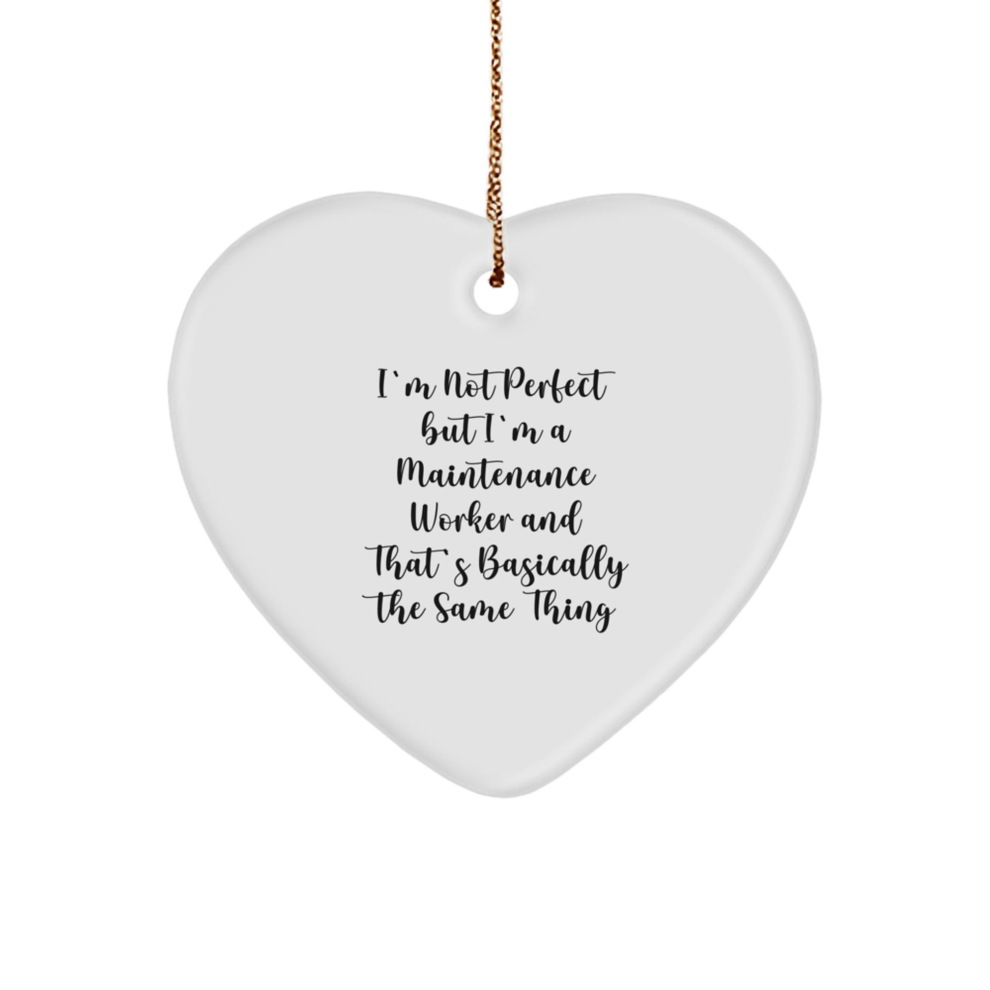 Funny Maintenance Worker Gifts, Heart Ornament for Maintenance Worker Christmas, Gifts from Men to Coworkers - Image 1