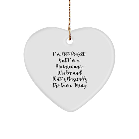 Funny Maintenance Worker Gifts, Heart Ornament for Maintenance Worker Christmas, Gifts from Men to Coworkers - Image 1