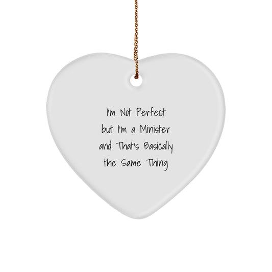 Funny Minister Heart Ornament Gifts from Friends for Ministers on Christmas Unique Presents - Image 1