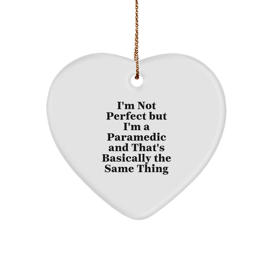 Funny Rescue Worker Gifts from Men to Rescue Worker Men - I'm Not Perfect Ornament, Heart Shaped Christmas Unique Gifts for Rescue Worker Friends and Family - Image 1