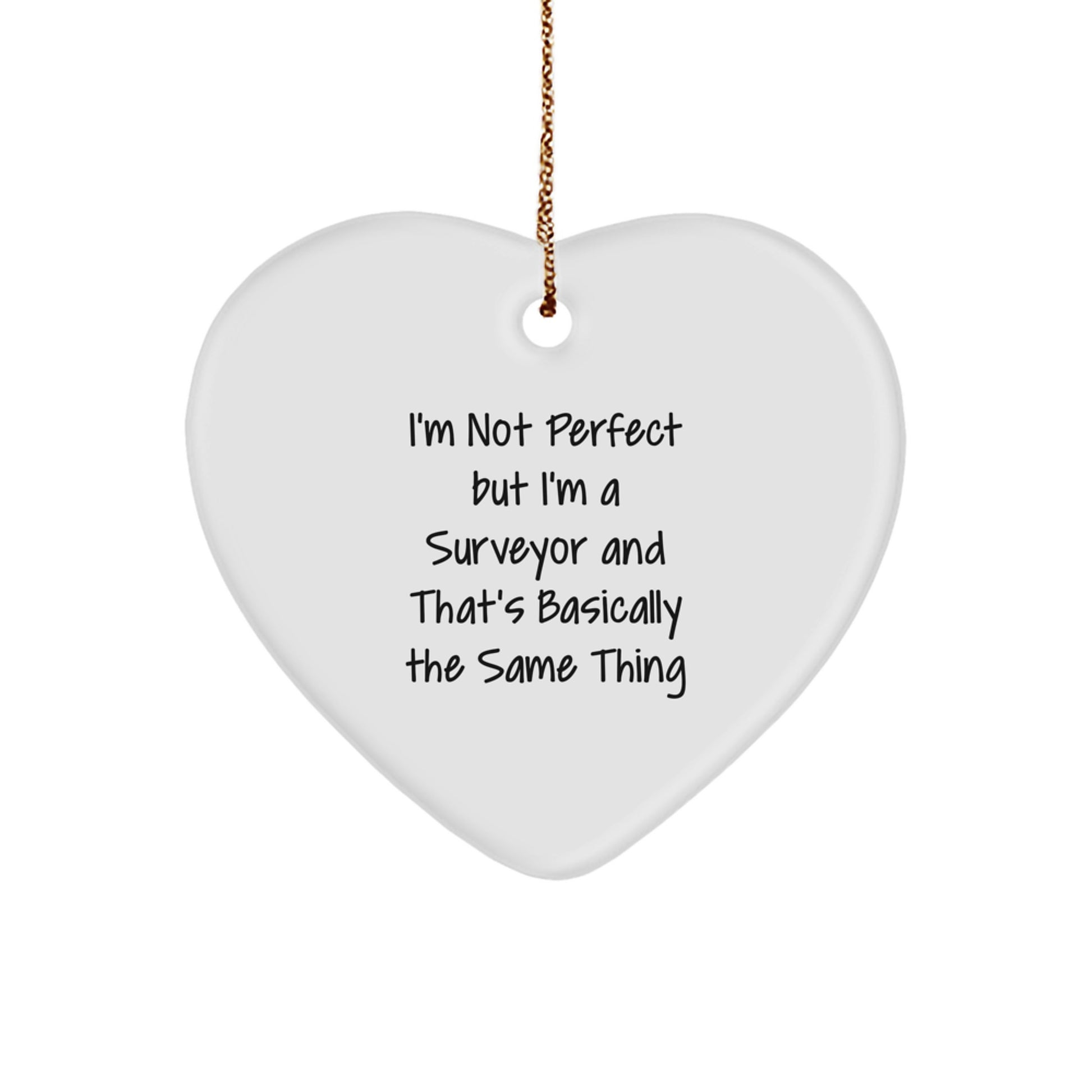 Surveyor Gifts from Friends, Family, or Coworkers - Heart Ornament with Funny Quote - Christmas Unique Presents for Surveyor - Image 1