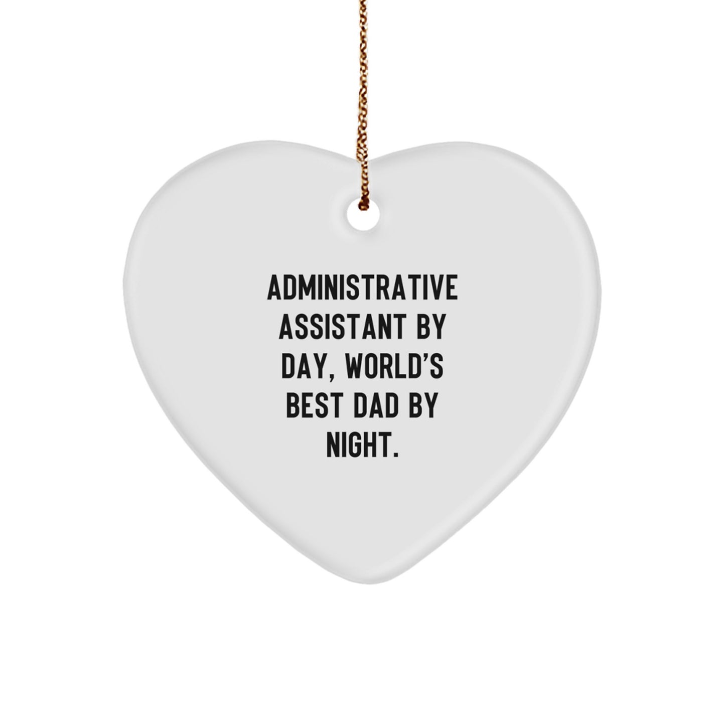 Funny Administrative Assistant Heart Ornament Gifts from Dad to Office Partner for Christmas - Image 1