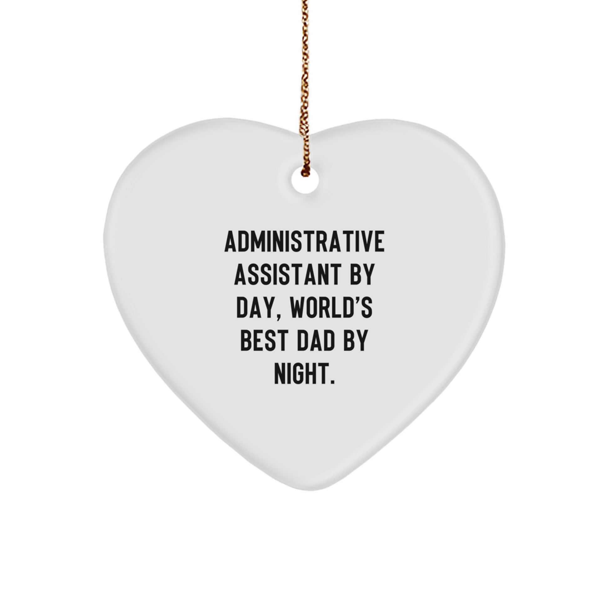 Funny Administrative Assistant Heart Ornament Gifts from Dad to Office Partner for Christmas - Image 1