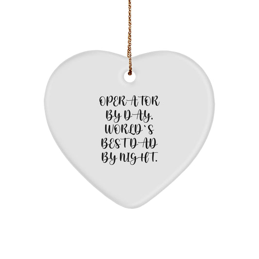 Operator By Day Funny Heart Ornament Gifts from Men to Operator Friends and Family for Christmas Unique Presents - Image 1