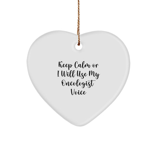 Funny Oncologist Gifts for Men, Heart Ornament, Christmas Unique Gifts from Friends to Oncologist - Image 1