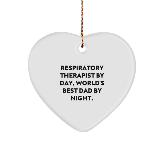 Funny Respiratory Therapist Gifts, Heart Ornament with Inspirational Quote, Perfect for Respiratory Therapist By Day Christmas Unique Gifts from Men to Respiratory Therapist - Image 1