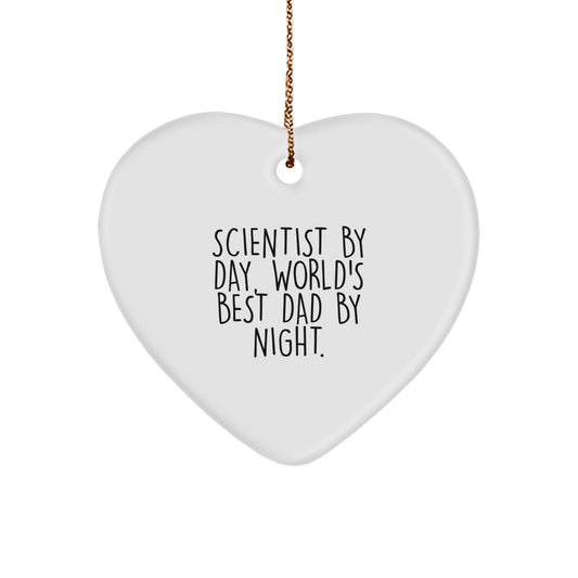 Gifts from Men, Gifts for Scientist - Funny Scientist Heart Ornament, Christmas Unique Gifts, Heart Shaped Scientist Decor - Image 1