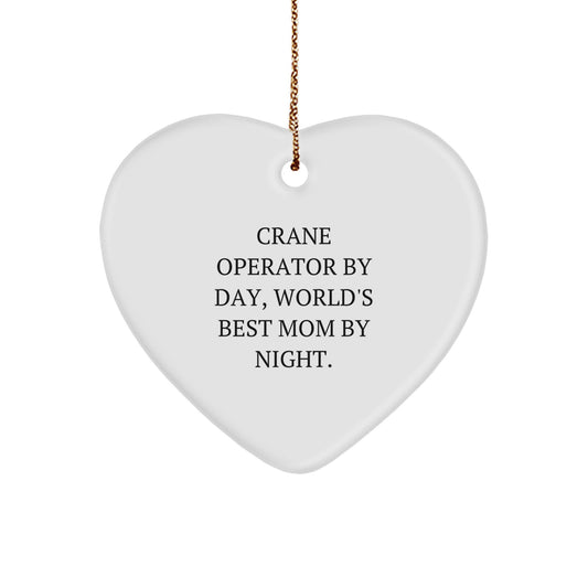 Funny Gifts for Crane Operator Wife, Heart Ornament for Men, Christmas Unique - Image 1