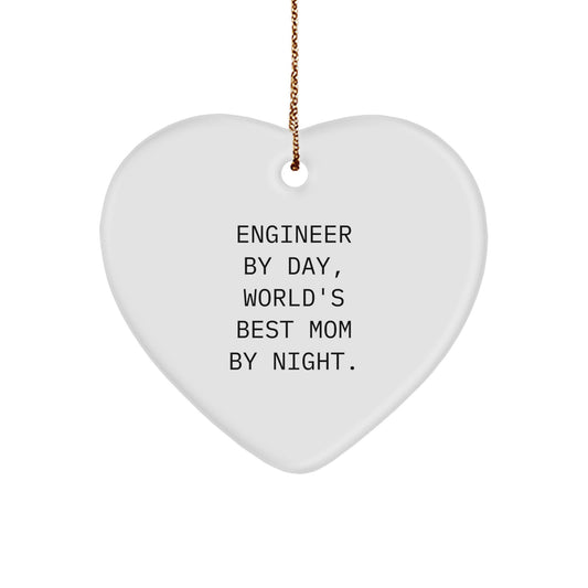 Funny Engineer Gifts from Mom Heart Ornament for Christmas Unique Gifts - Image 1