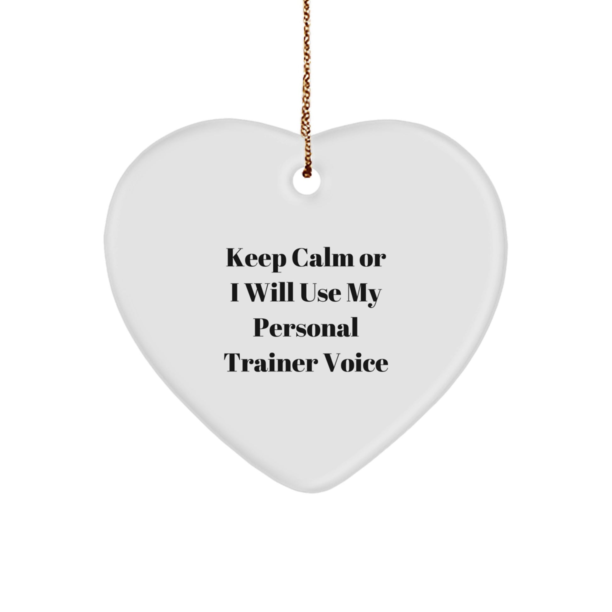 Funny Personal Trainer Gifts for Men, Heart Ornament from Friends, Christmas Unique Gifts for Personal Trainer Enthusiasts, Keep Calm - Image 1