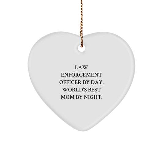 Funny Law Enforcement Officer Gifts from Men to Women, Heart Ornament for Christmas Unique Presents - Image 1