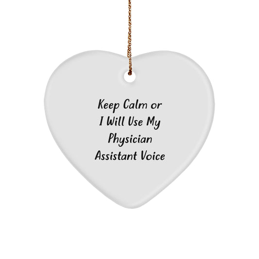Funny Physician Assistant Gifts, Heart Ornament for Christmas Unique Gifts from Friends to Physician Assistant Men Women Coworkers Family - Image 1