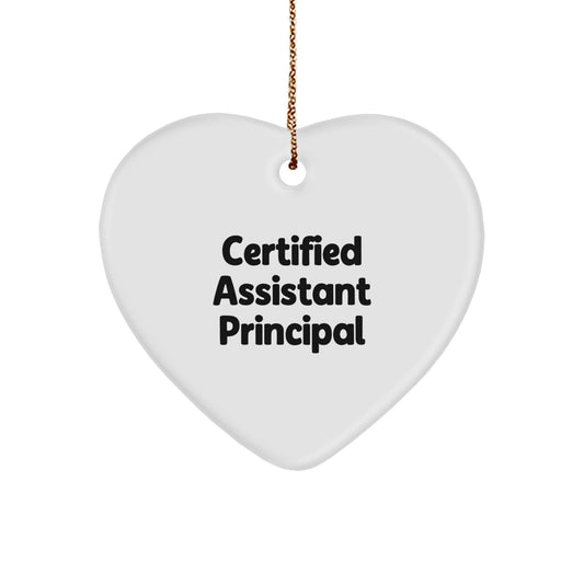 Funny Assistant Principal Heart Ornament Gifts from Friends and Family for Christmas Unique - Image 1