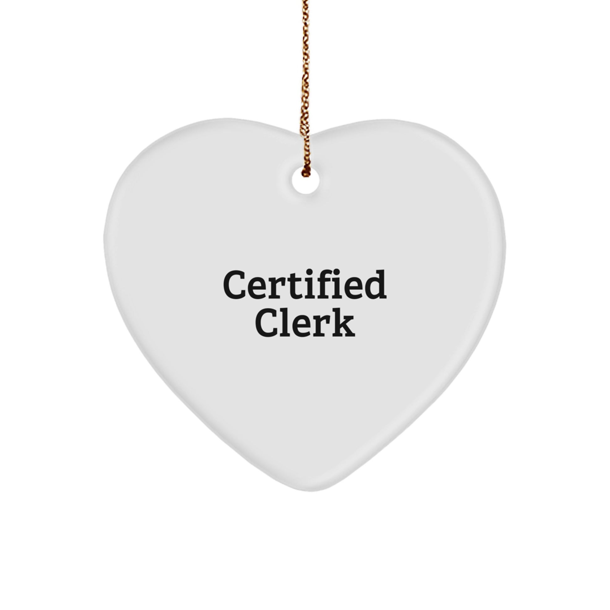 Funny Quote Heart Ornament for Clerk Gifts from Friends, Unique Christmas Memorable Presents for Office Coworkers - Image 1