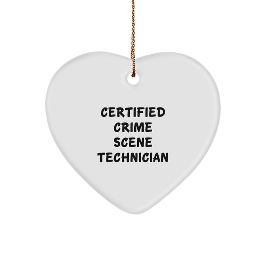 Crime Scene Technician Heart Ornament Funny Gifts from Men to Friends and Family for Christmas - Image 1