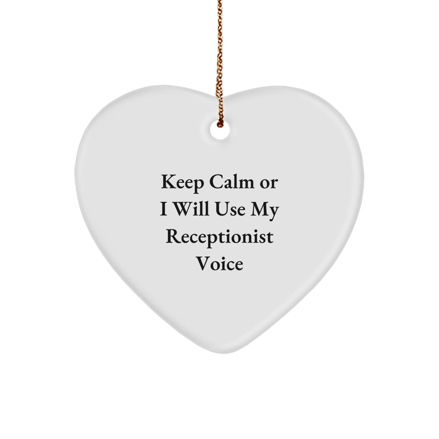Funny Receptionist Heart Ornament Gifts from Friends for Coworkers, Christmas Unique Office Decor - Image 1