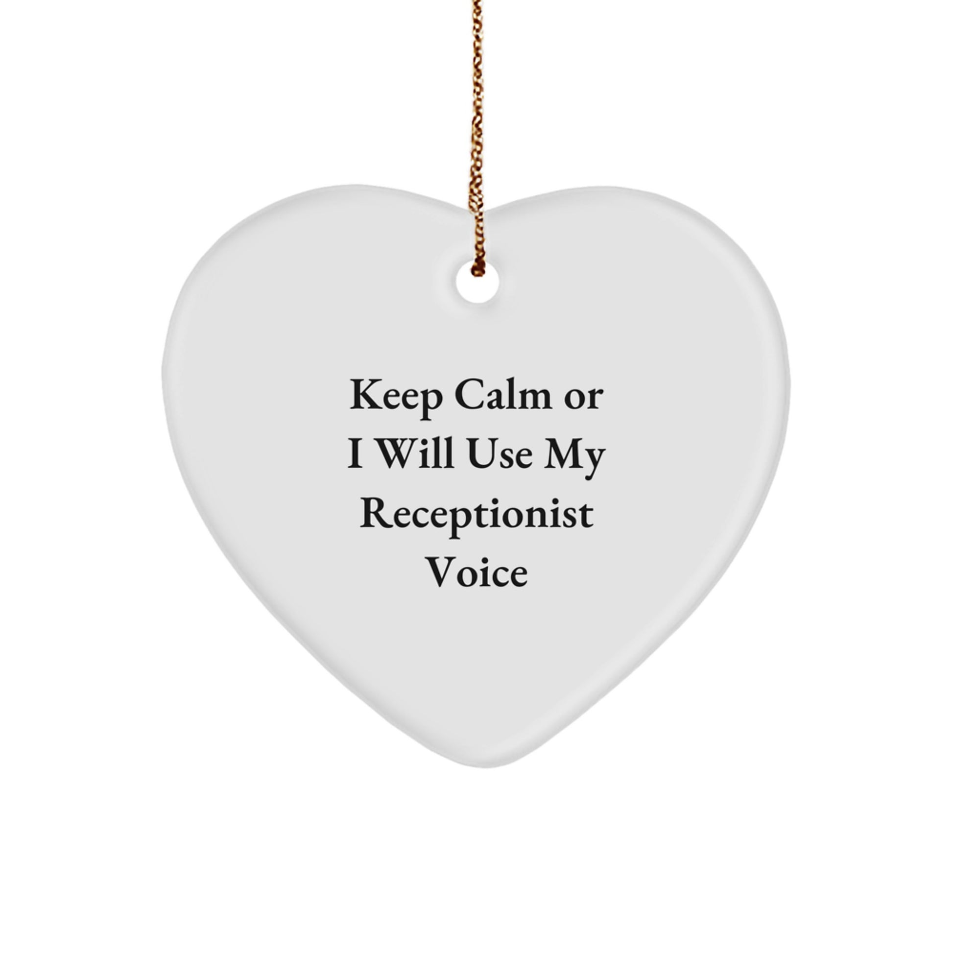 Funny Receptionist Heart Ornament Gifts from Friends for Coworkers, Christmas Unique Office Decor - Image 1