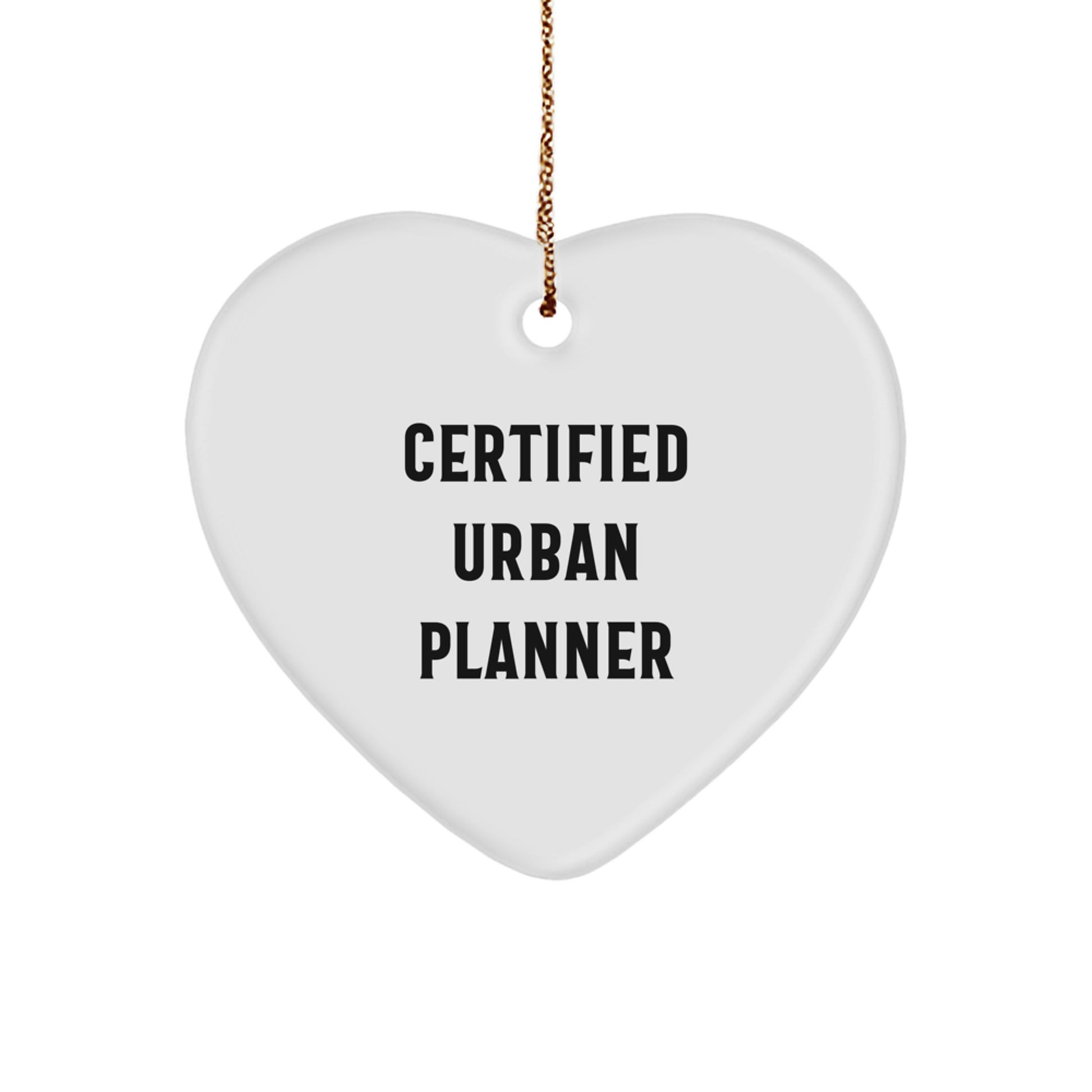 Funny Urban Planner Gifts from Friends or Family - Heart Ornament for Certified Planner Christmas Unique Decorations - Image 1