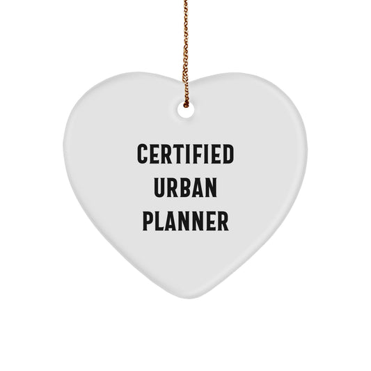 Funny Urban Planner Gifts from Friends or Family - Heart Ornament for Certified Planner Christmas Unique Decorations - Image 1