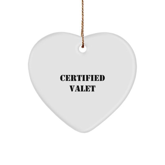 Funny Valet Quote Gifts from Friends and Family - Personalized Valet Heart Ornament for Christmas Unique Gifts - Image 1