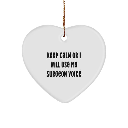 Funny Surgeon Heart Ornament Gifts from Men to Surgeon Friends on Christmas Unique - Image 1