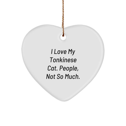 Christmas Tonkinese Cat Gifts from Friends to Family, Funny Heart Ornament for My Cat, Gifts for Men and Women - Image 1
