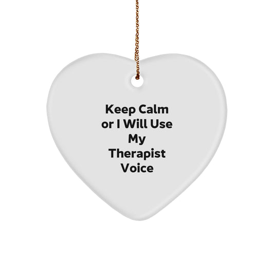 Funny Therapist Gifts from Men to Women, Heart Ornament for Therapist Christmas Unique Gifts - Image 1