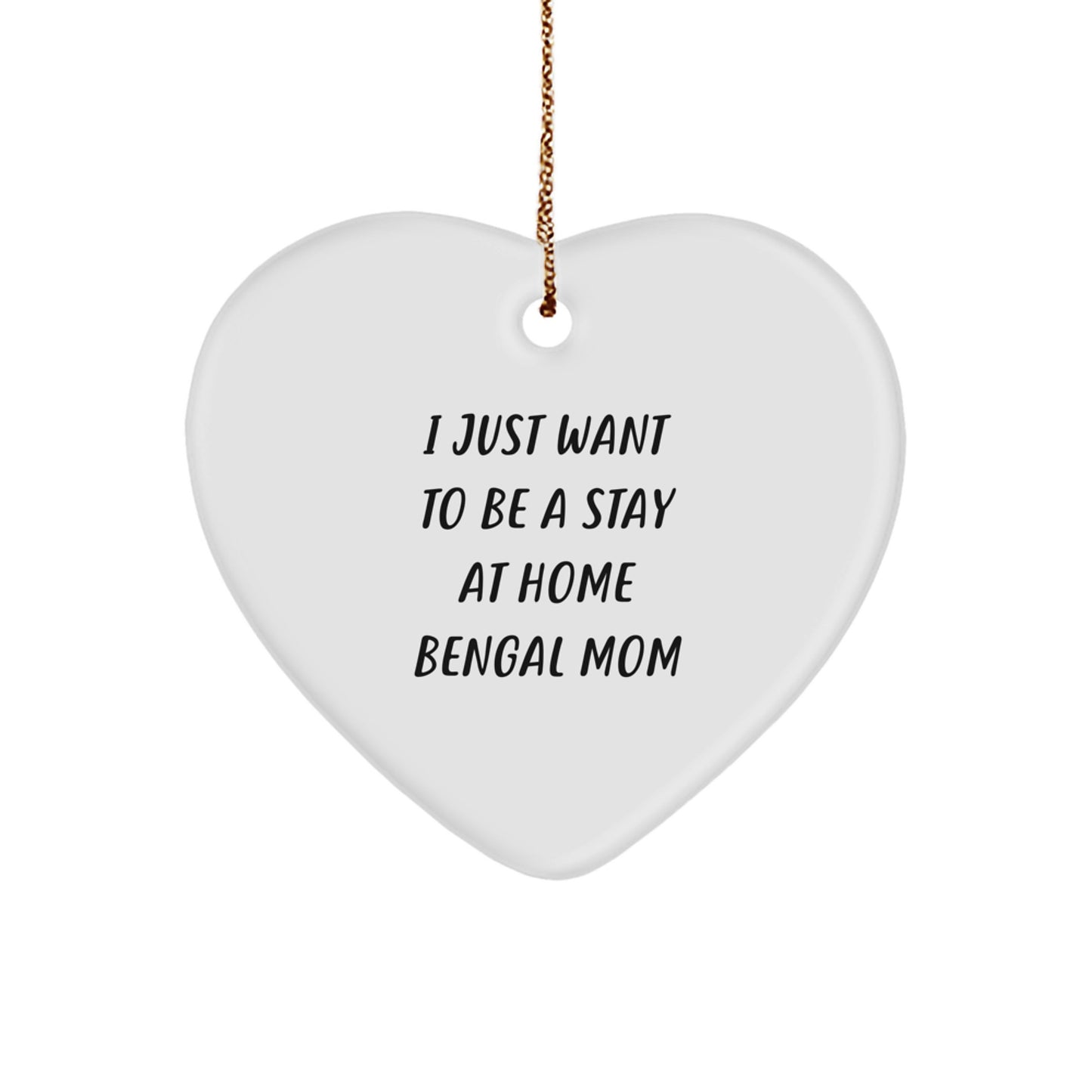Funny Bengal Cat Mom Christmas Heart Ornament Gifts from Family for Bengal Cat Lovers - Image 1
