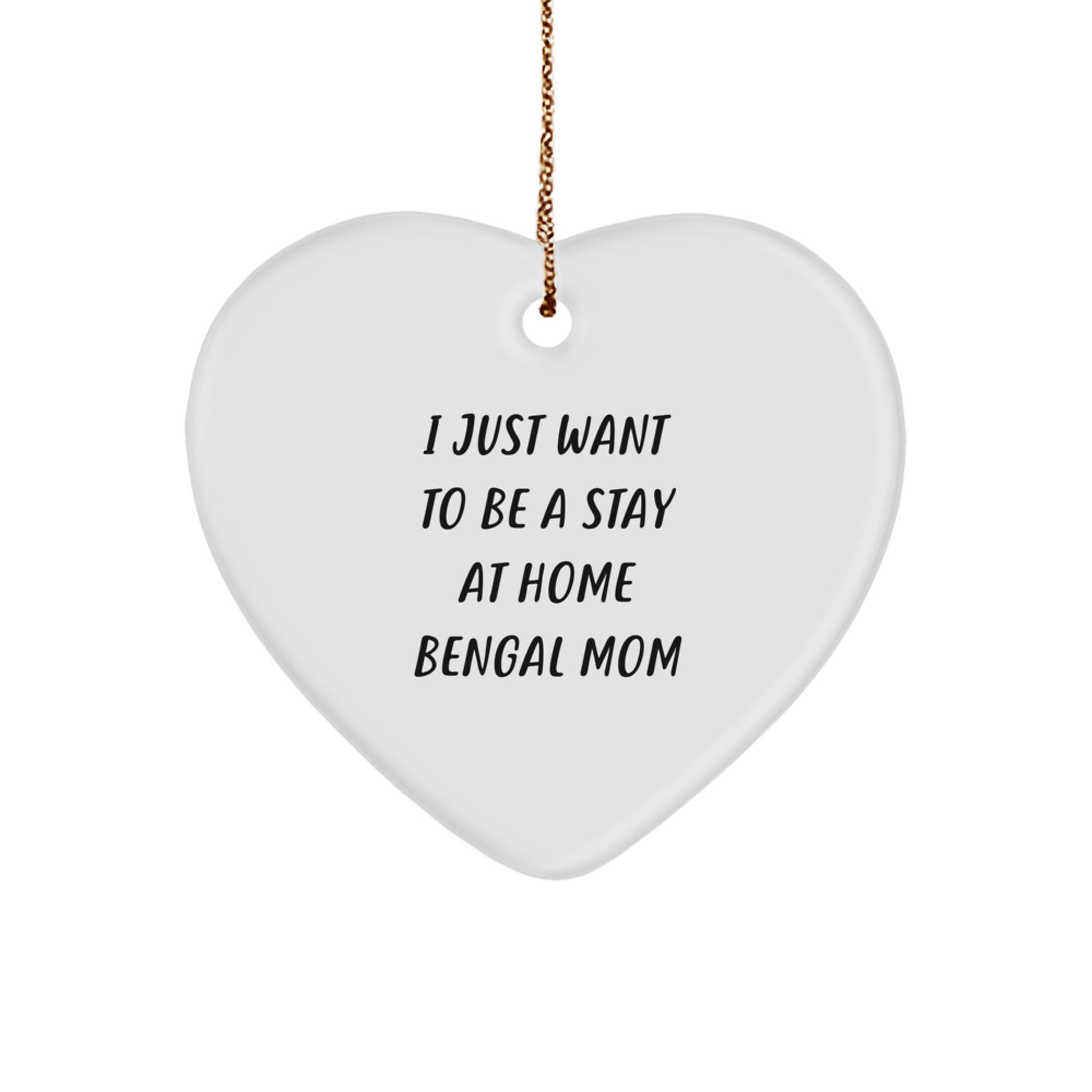 Funny Bengal Cat Mom Christmas Heart Ornament Gifts from Family for Bengal Cat Lovers - Image 1