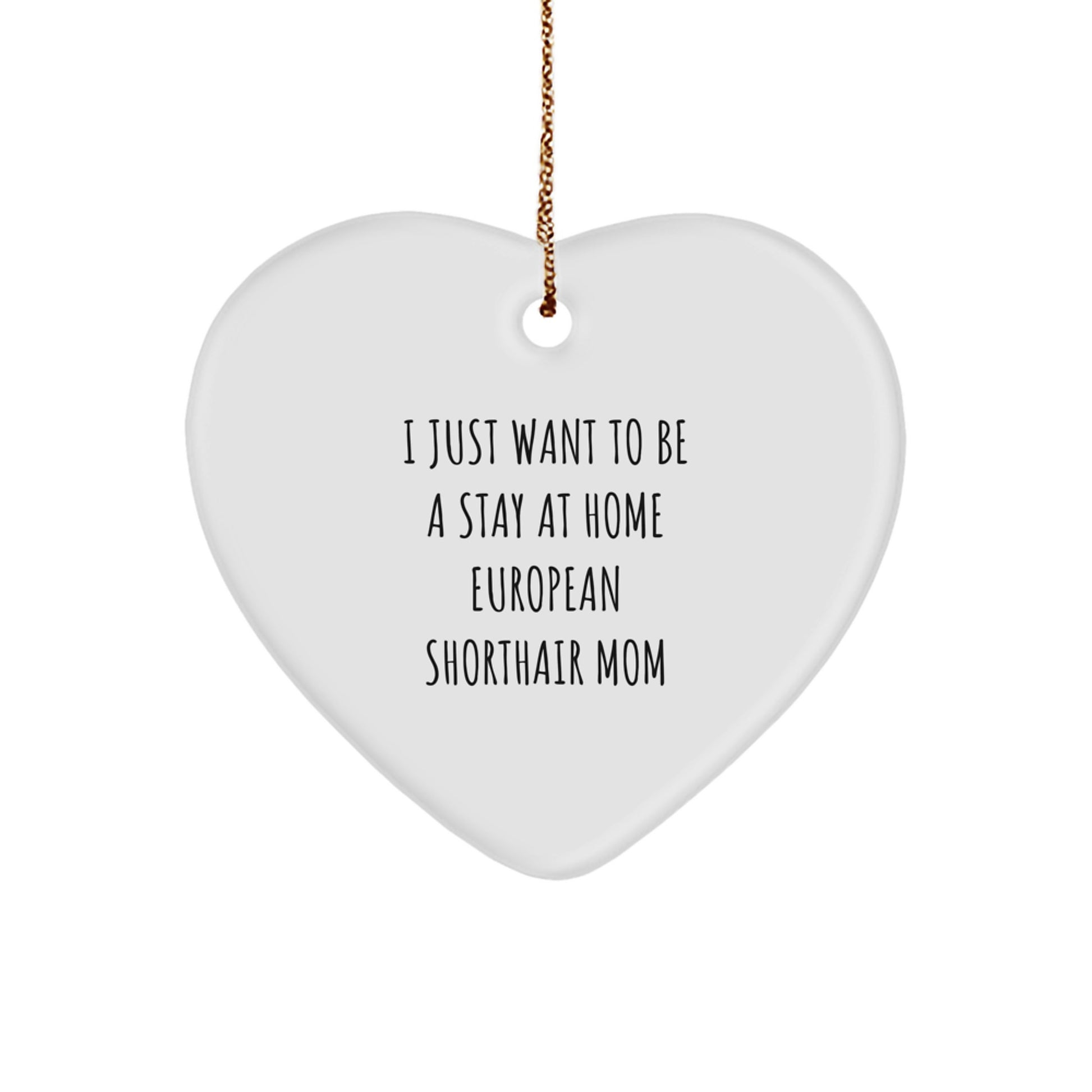 European Shorthair Cat Mom Heart Ornament Funny Gift for Stay at Home Moms from Family - Image 1