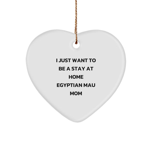 Egyptian Mau Cat Mom Gifts, Funny Heart Ornament for Christmas, Egyptian Mau Cat Lover Gifts from Family, Egyptian Mau Cat Enthusiast Gifts for Her - Image 1