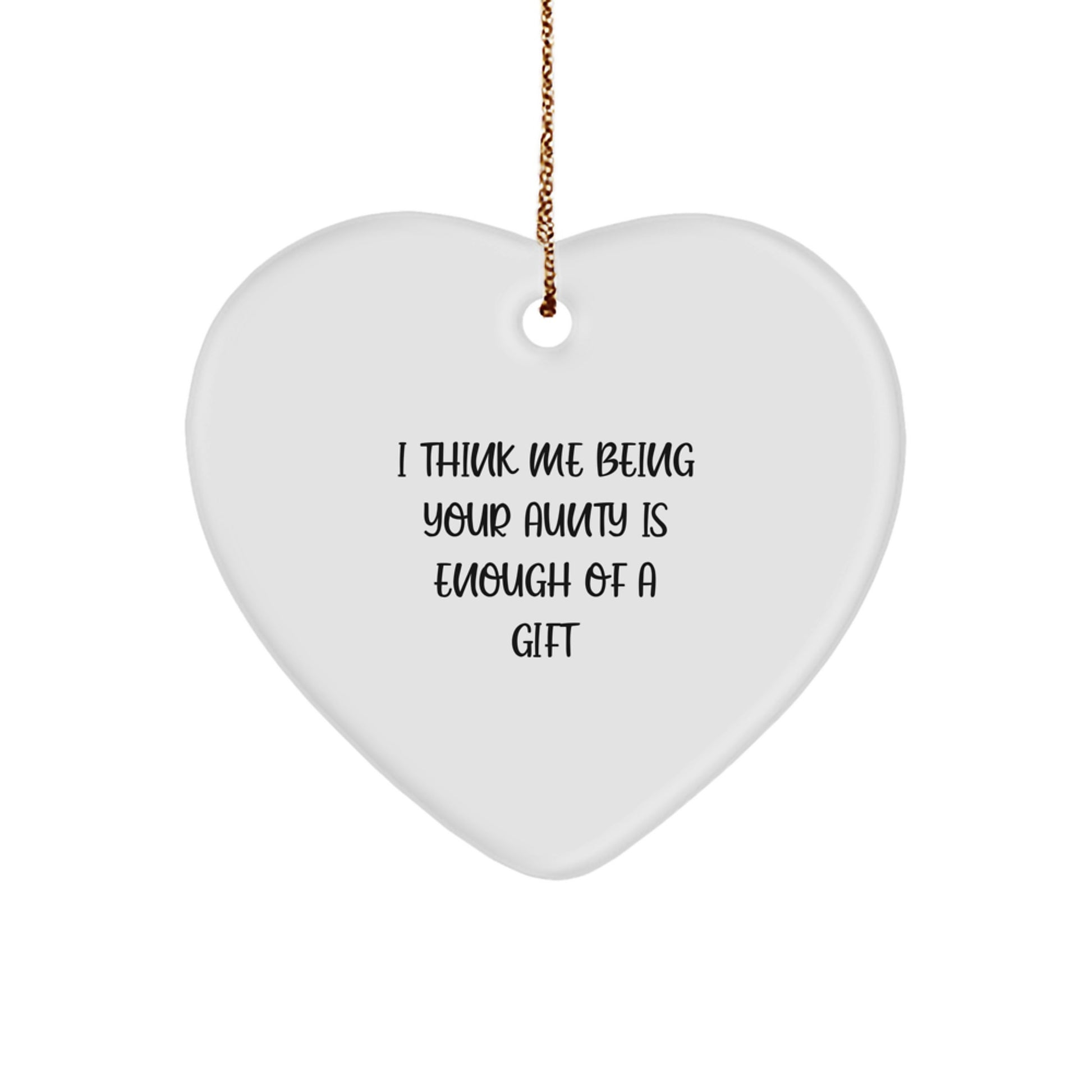Funny Aunty Quotes Heart Ornament, Gifts from Daughter or Son for Aunty, Christmas Unique Gifts for Women, Heart Shaped Decorations - Image 1