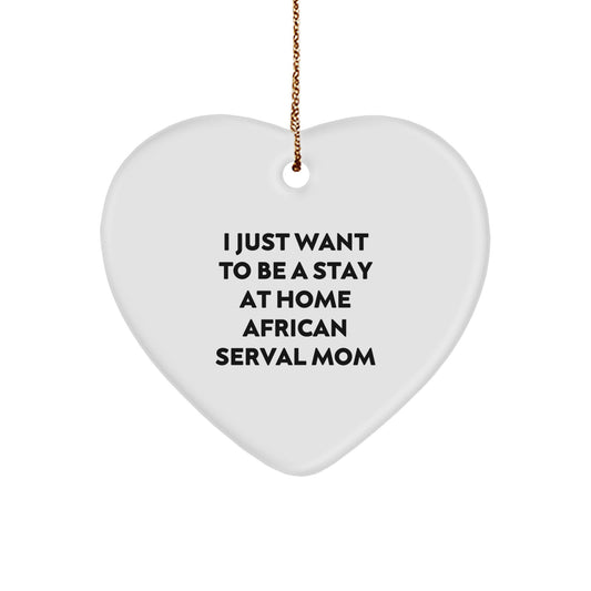 African Serval Cat Mom Heart Ornament for Christmas Unique Gifts from Friends to Family - Image 1