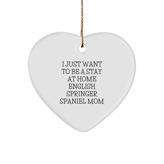 English Springer Spaniel Mom Heart Ornament Gift for English Springer Spaniel Dog Lover from Friends, Funny Dog Mom Christmas Unique Gifts - Image 1