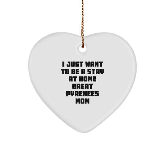 Funny Great Pyrenees Dog Mom Christmas Unique Gift, Heart Ornament for Great Pyrenees Dog Lovers from Daughter to Mom, Unique Great Pyrenees Dog Christmas Memorable Present - Image 1