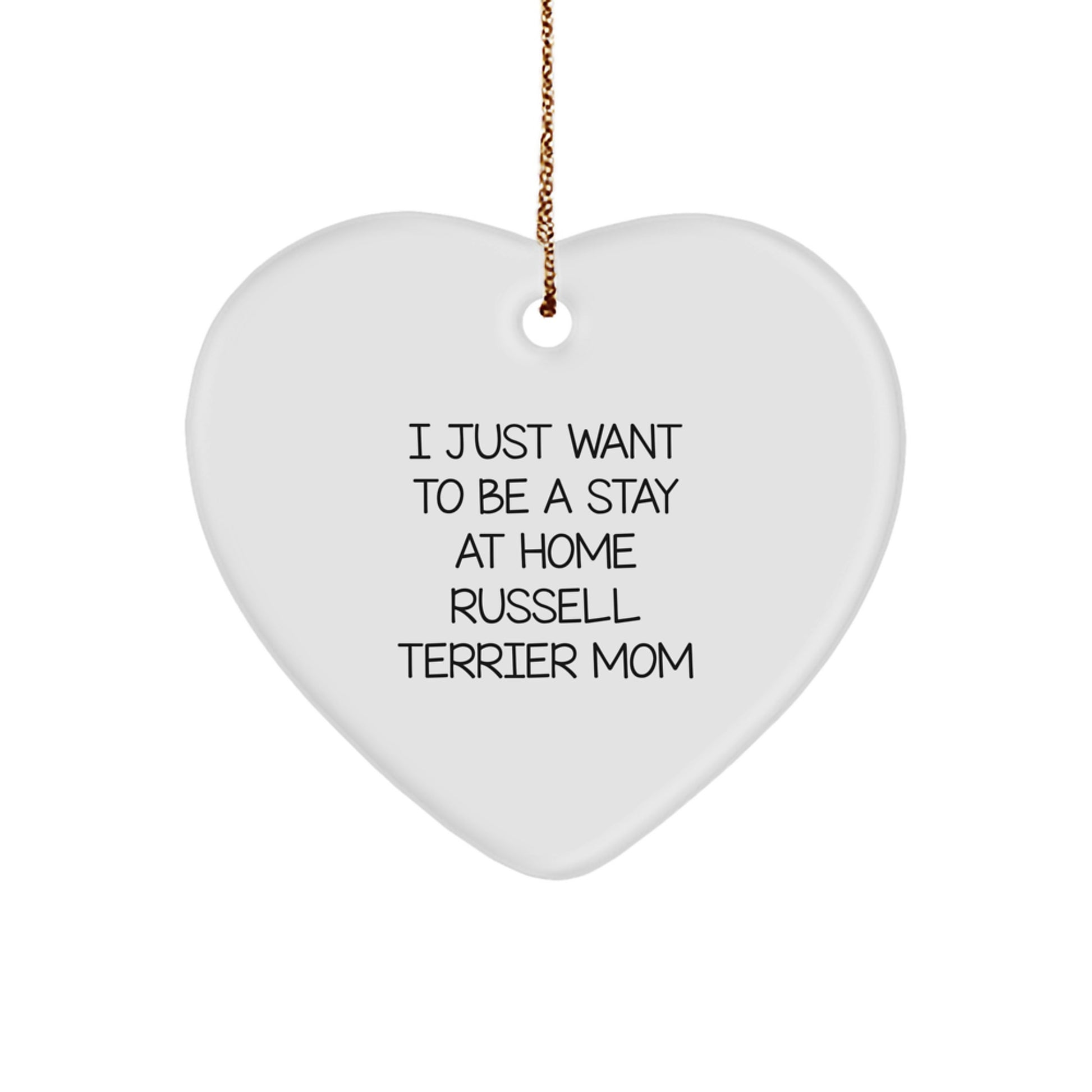 Funny Russell Terrier Dog Mom Heart Ornament, Gifts for Russell Terrier Dog Lovers, Christmas Unique Gifts from Friends to Family - Image 1