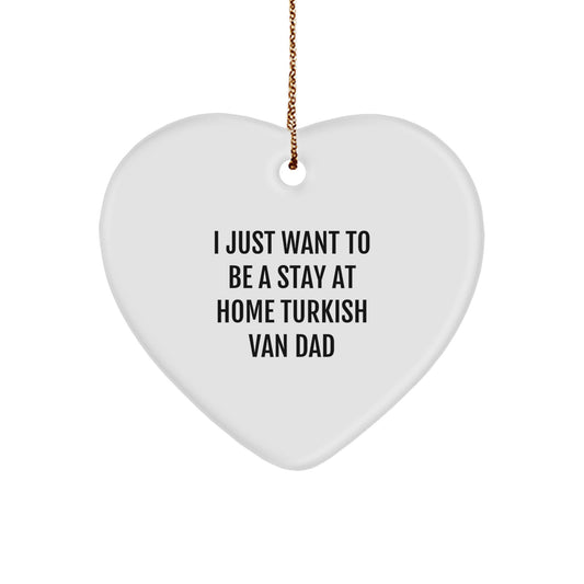 Turkish Van Cat Dad's Heart Ornament, Funny Quote, Gifts from Men to Turkish Van Cat, Unique Christmas Unique Gifts for Home - Image 1