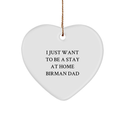 Funny Birman Cat Dad Gifts from Men, Gifts for Birman Cat Lovers, Heart Ornament for Christmas - Image 1