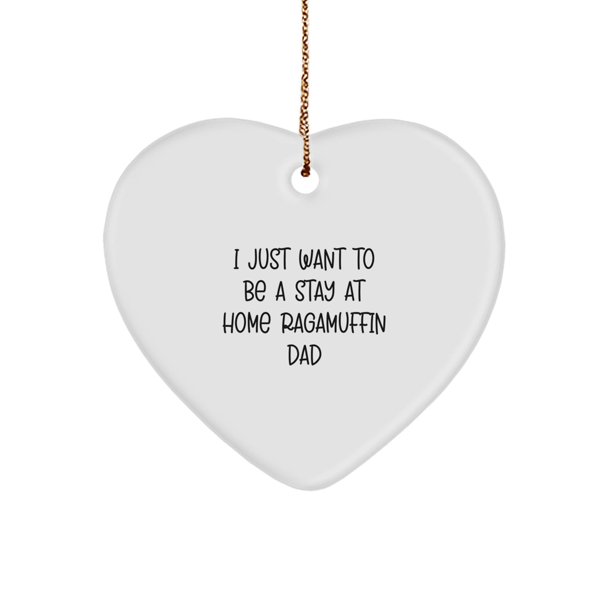 Ragamuffin Cat Dad Heart Ornament, Funny Quote Gifts from Men to Friends, Christmas Unique Gifts for Ragamuffin Cat Lovers - Image 1