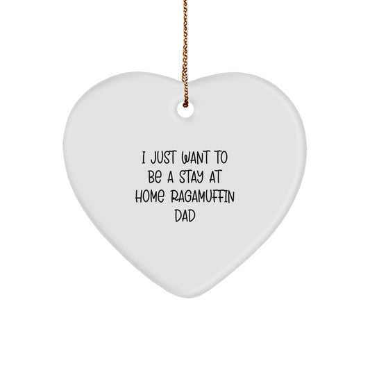 Ragamuffin Cat Dad Heart Ornament, Funny Quote Gifts from Men to Friends, Christmas Unique Gifts for Ragamuffin Cat Lovers - Image 1