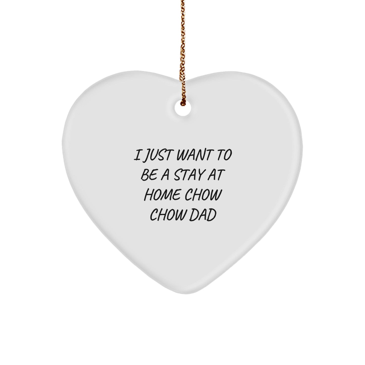 Funny Chow Chow Dog Gifts from Dad to Family Members - Heart Ornament for Christmas Unique - Image 1