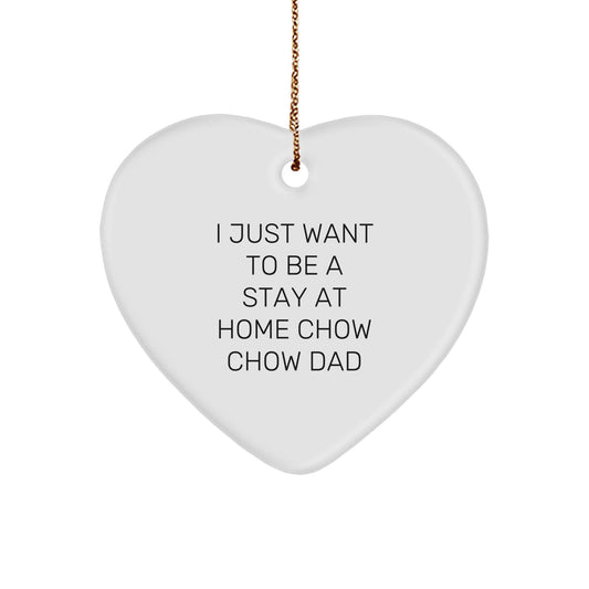 Chow Chow Dad Funny Heart Ornament Gifts from Men to Chow Chow Dog Owners for Christmas Unique Decorations - Image 1