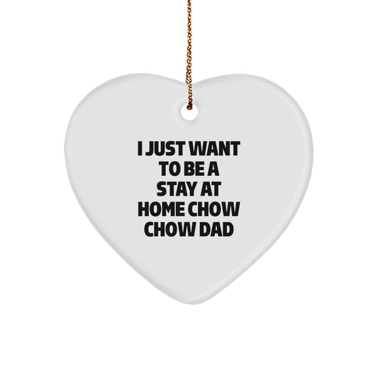 Funny Chow Chow Dog Dad Heart Ornament Gifts from Men to Chow Chow Dog Owners for Christmas Unique Decor - Image 1