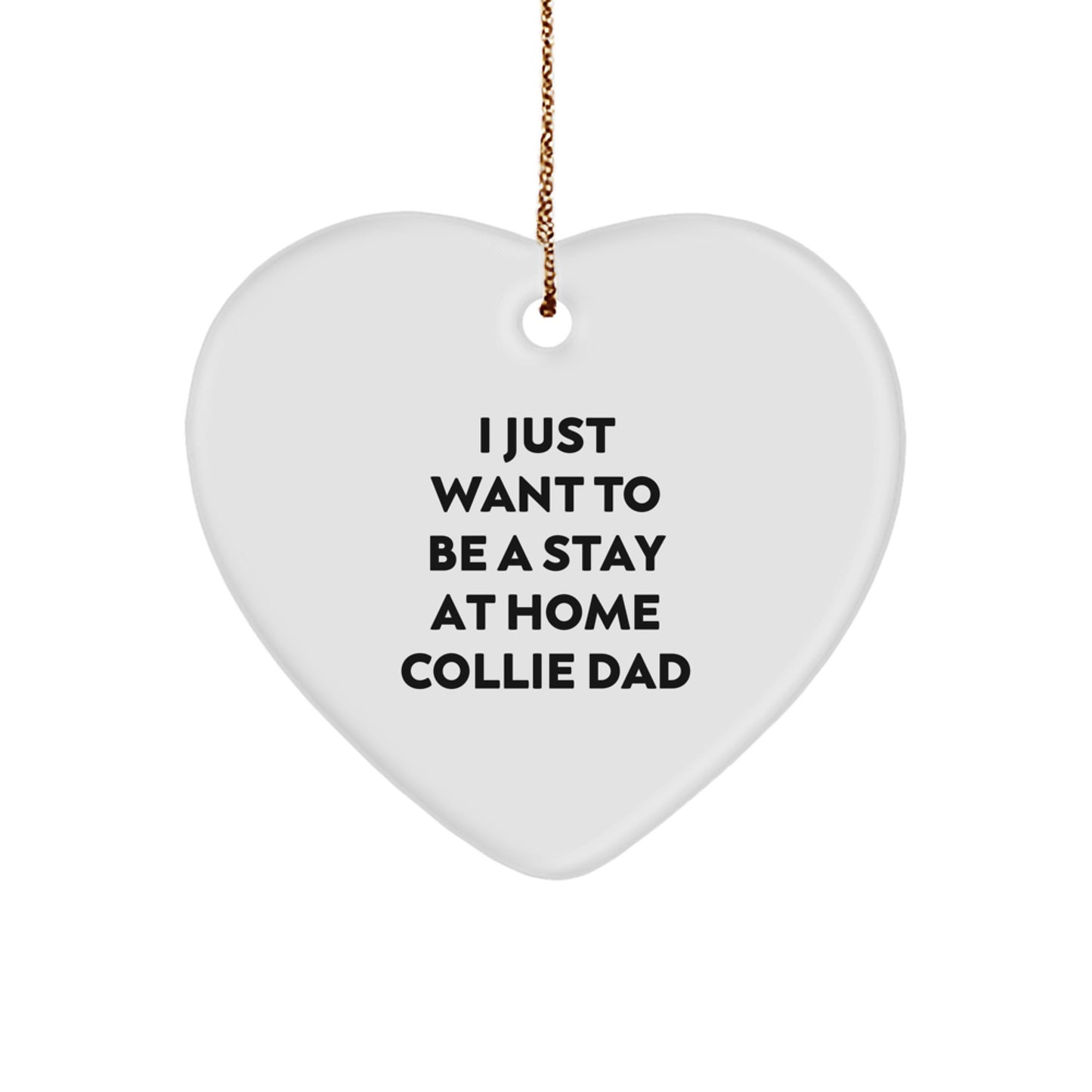 Funny Collie Dog Heart Ornament Gifts from Dad to Collie Dad for Christmas Unique Decor - Image 1
