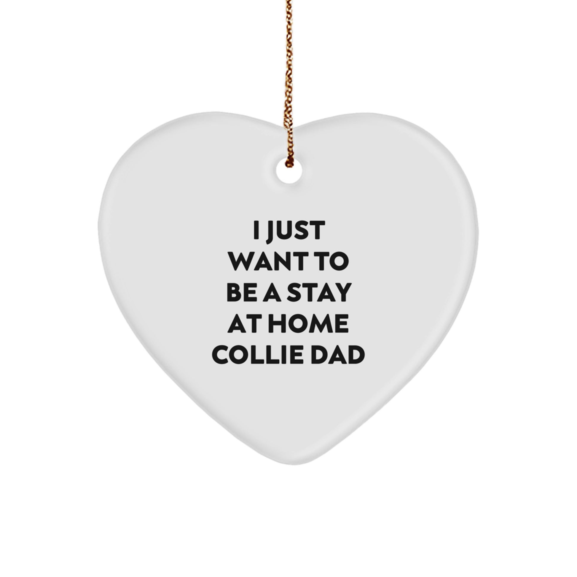 Funny Collie Dog Heart Ornament Gifts from Dad to Collie Dad for Christmas Unique Decor - Image 1
