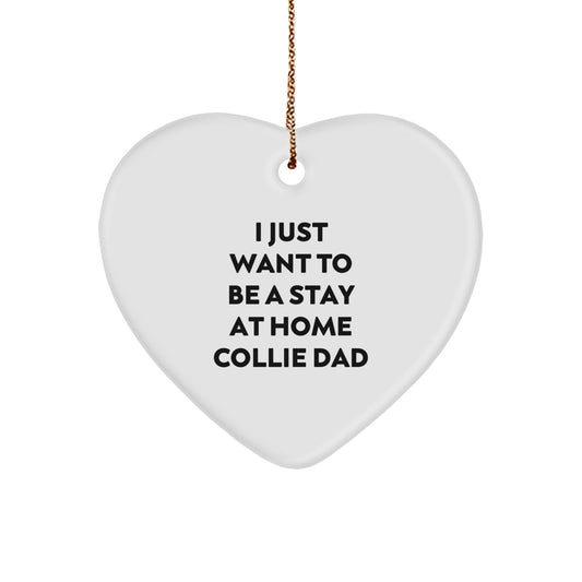Funny Collie Dog Heart Ornament Gifts from Dad to Collie Dad for Christmas Unique Decor - Image 1