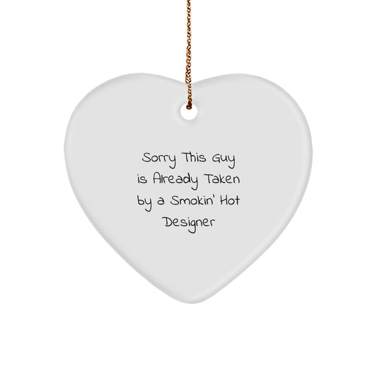 Unique Funny Designer Heart Ornament Gifts from Men to Women Friends Family at Christmas - Image 1