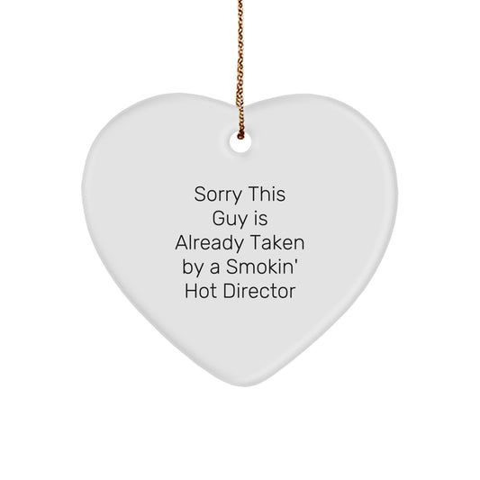 Funny Gift for Director, Heart Ornament, Director Lover Gifts from Friends, Unique Christmas Unique Gifts for Him - Image 1